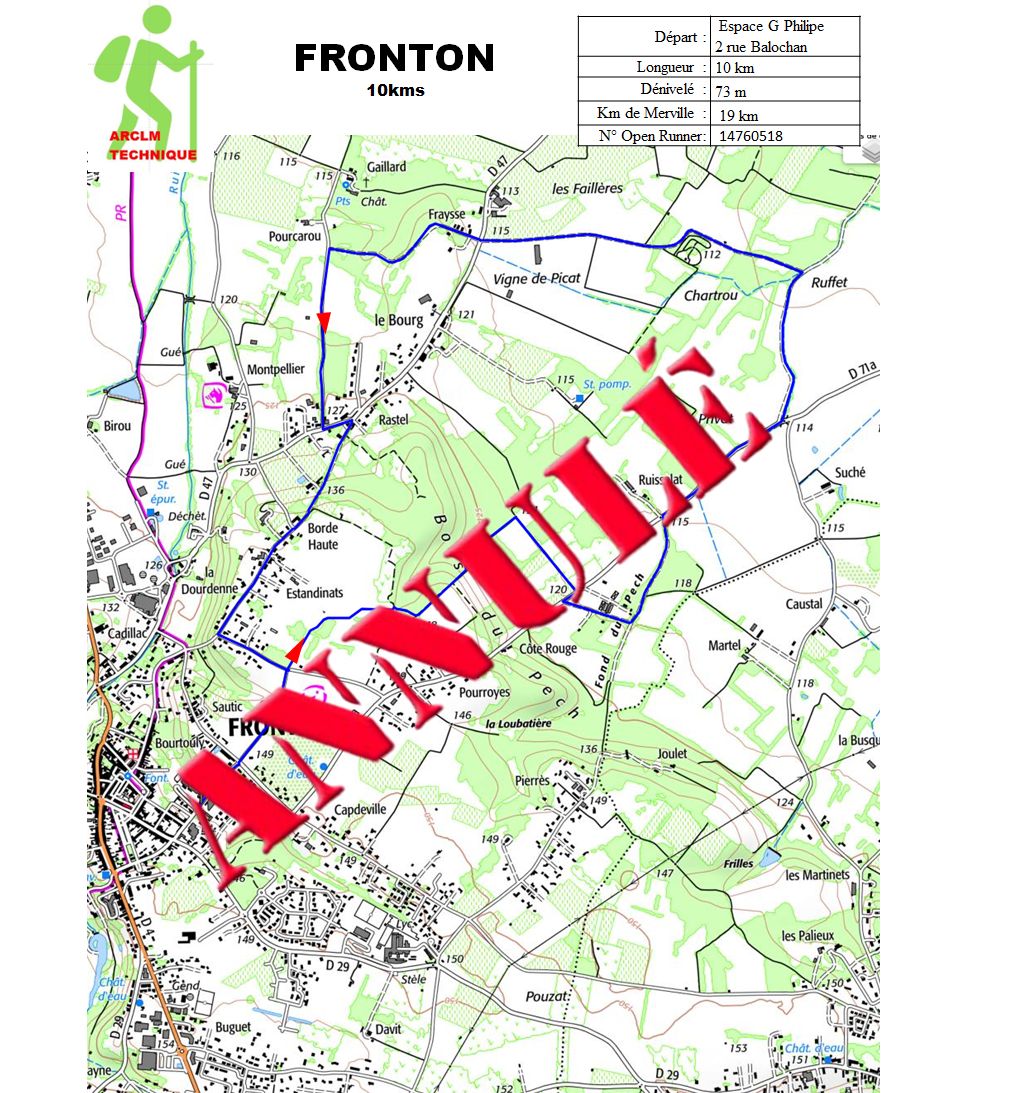 ANNULE - Randonnée à Fronton -  ANNULE